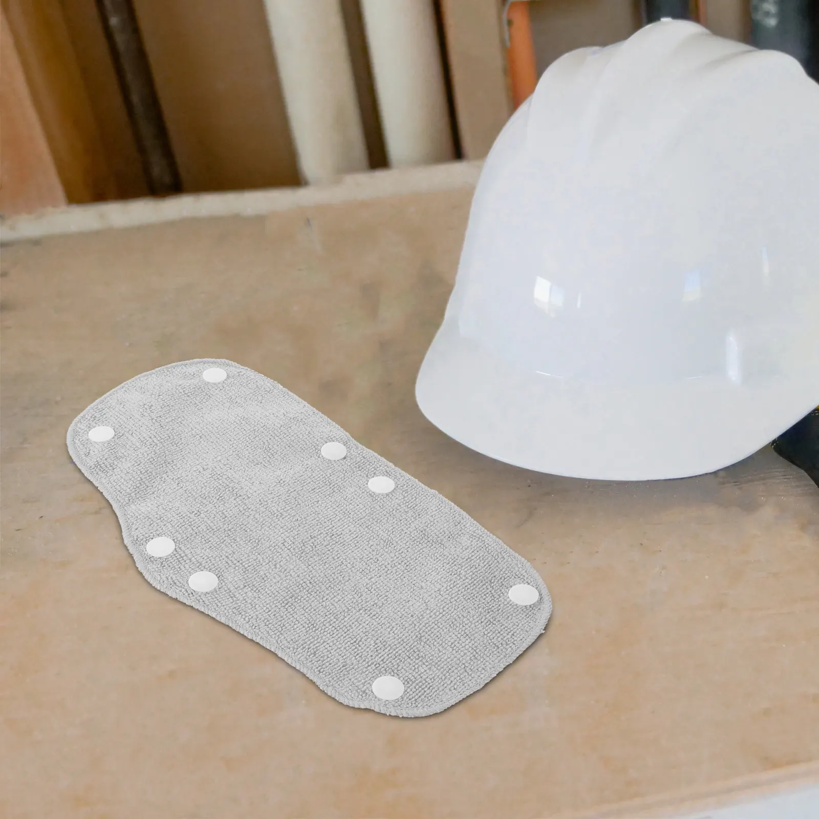 4Pcs Hard Hat Sweatband Dark Gray Sweat Absorber Liner with 8 Snap Fasteners Breathable Comfort Fit for Factory Supplies Worker