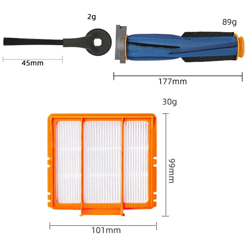 ملحقات بديلة لجهاز القرش AI AV2501S AV2501AE RV2502AE RV2520AOUS مع فلاتر فرشاة الأسطوانة الرئيسية