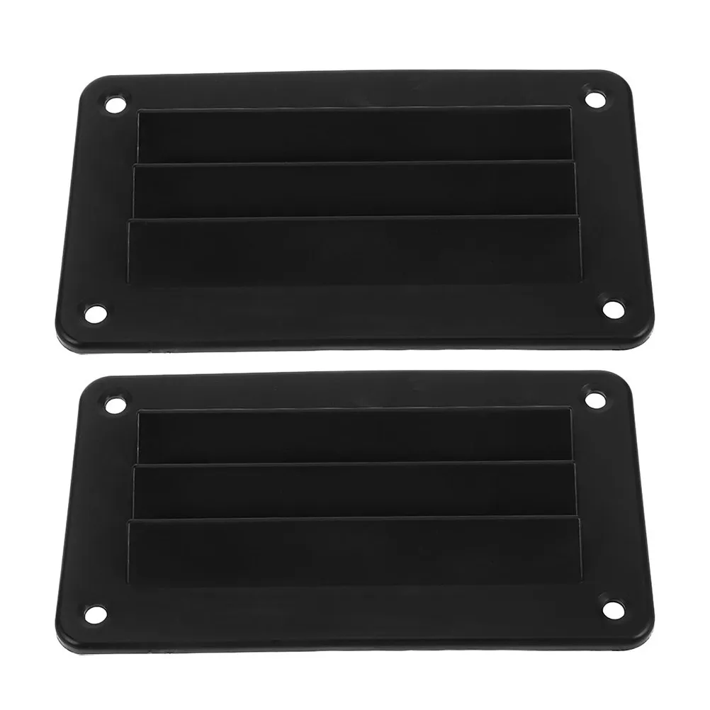 2Pcs Black Marine Air Vent Louver Cover Efficient Air Circulation for Boat Cabins Rv Interiors Yacht Sailboat Camper Bathroom