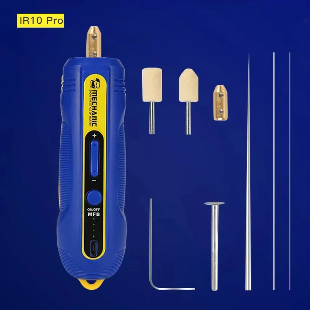 MECHANIC IR10 Pro IR14 alat penghilang lem OCA, alat dapat diisi ulang untuk pembersih layar ponsel, memotong menghaluskan