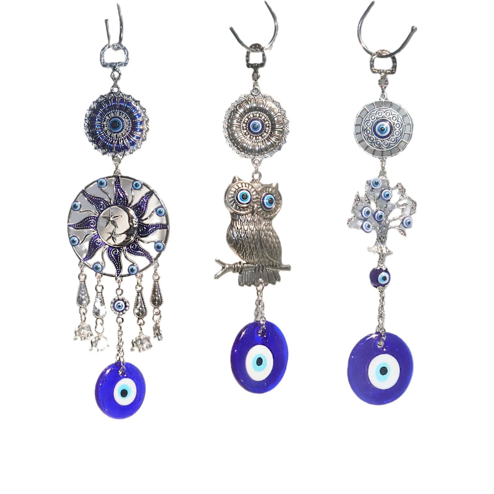 블루 터키어 악마의 눈 펜던트 매력 벽 매달려 장식 홈 거실 자동차 벽 매달려 펜던트 부적 행운의 매력