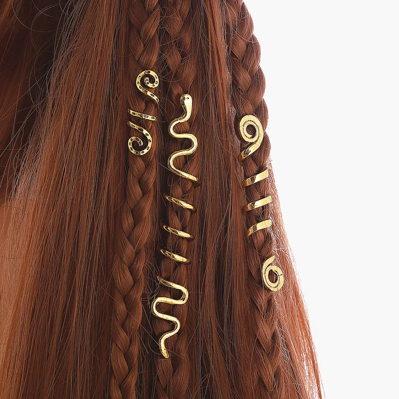 African Braiding Hair Barretts Vintage Spiral Braids Hair Tools Accessories Viking Ethnic Hairpins Hair Clip For Hair Dreadlock