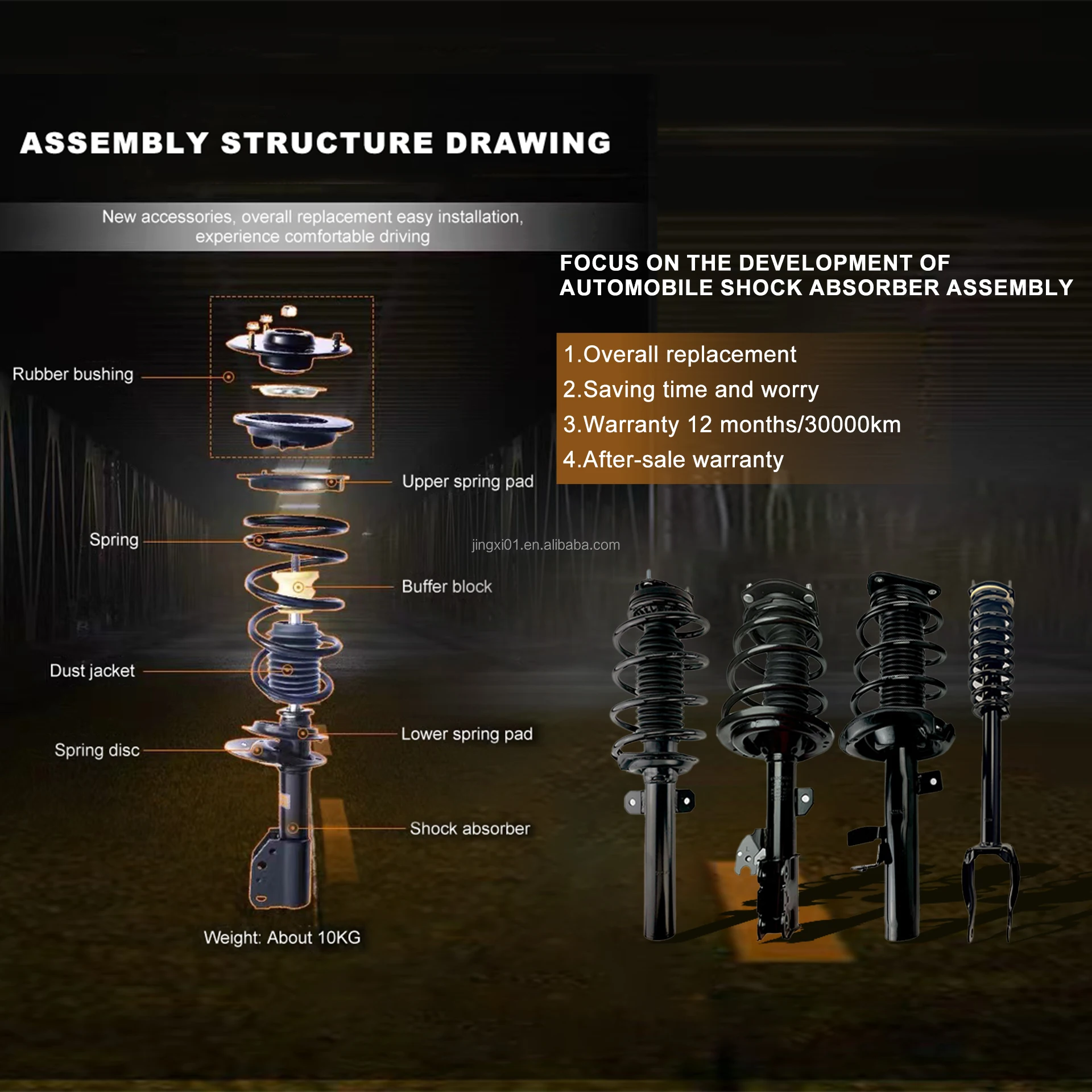 For Jeep Grand Cherokee WH WK2 2017- Front  Shock Absorbers Assembly 1345906R  1345906L