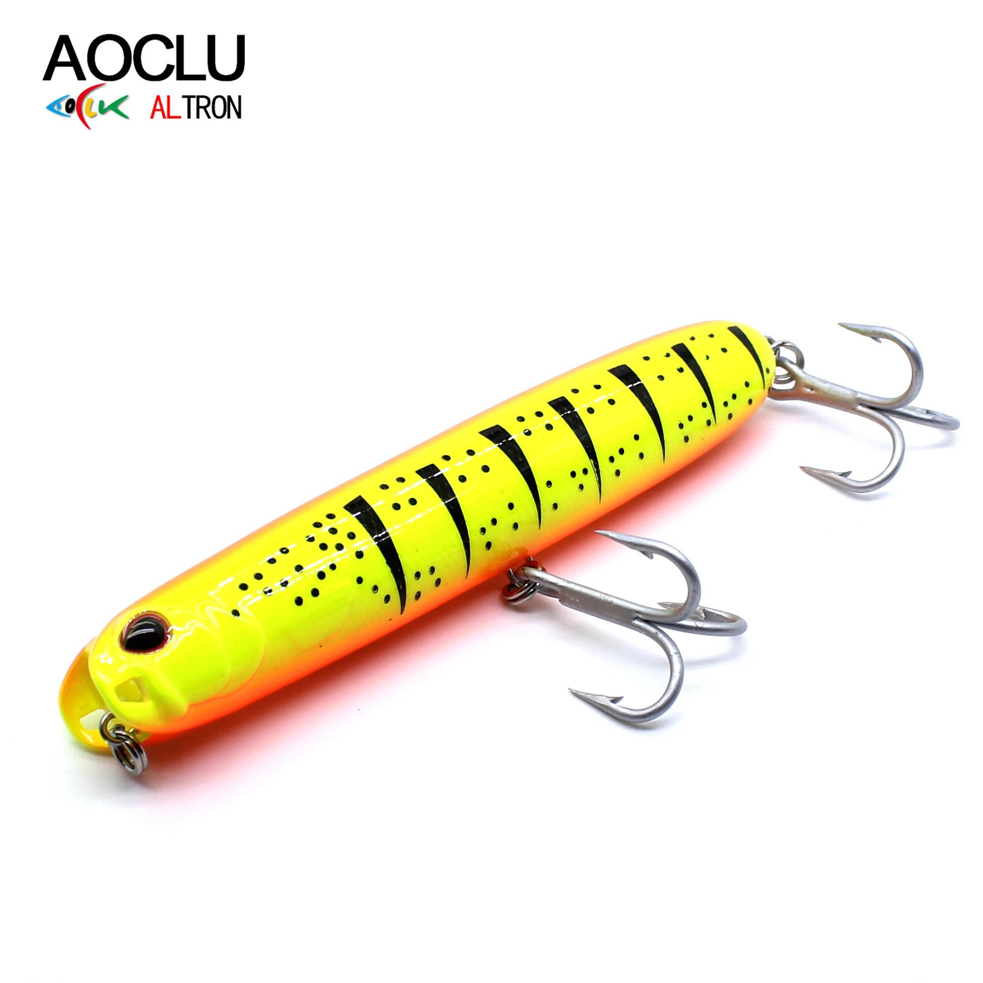 

AOCLU-Easy Cast Hard Bait Wobbler Rattle, Walk The Dog Topwater Popper, Pencil Stick, 4X Hooks, Japan Quality, 115mm, 25g, 1Pc