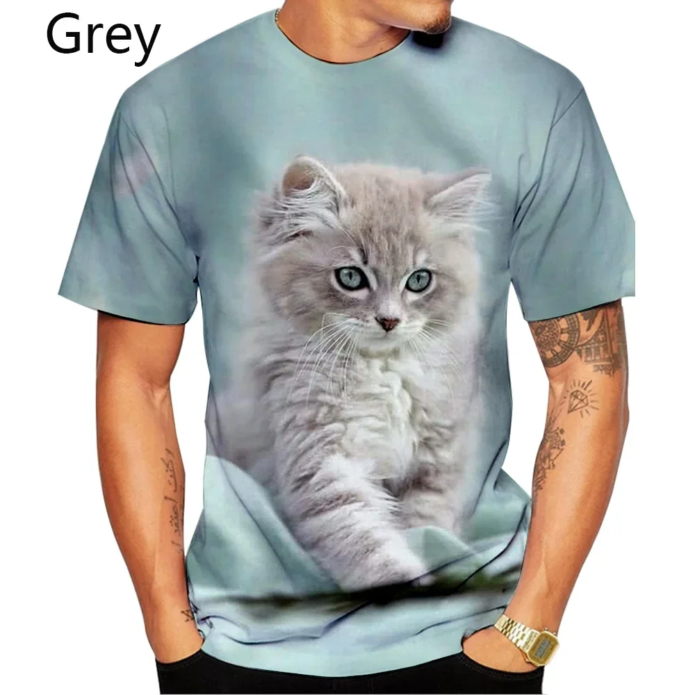 

Summer Men/Women 3d Tshirt Print Cat Short Sleeve Tops Tees T Shirt for Men Tops Pullover Tee