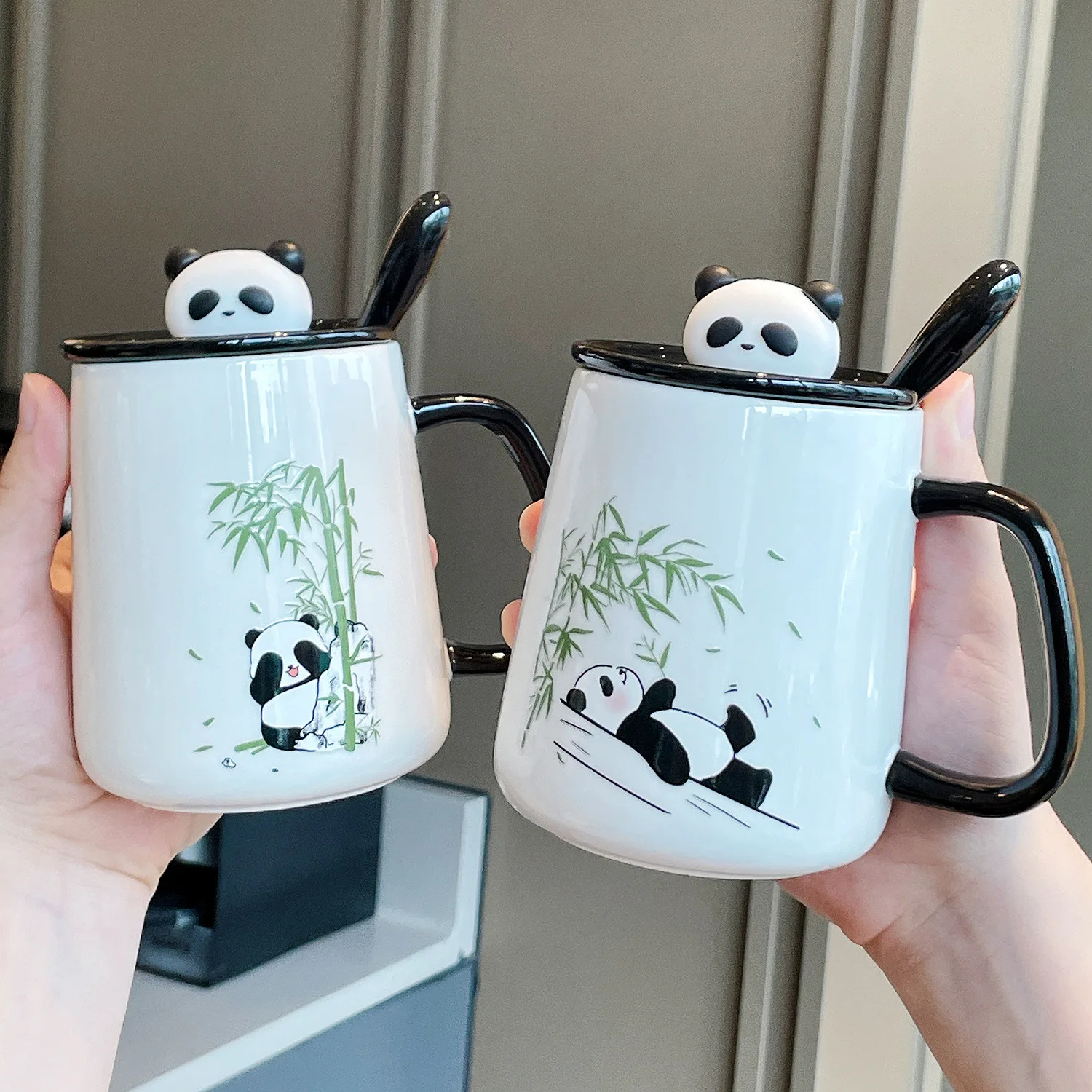 Cute Panda Ceramic Mug Original Breakfast Cups of Coffee Unusual Mugs Cup for Tea Personalized Gift Drinkware Christmas Funny