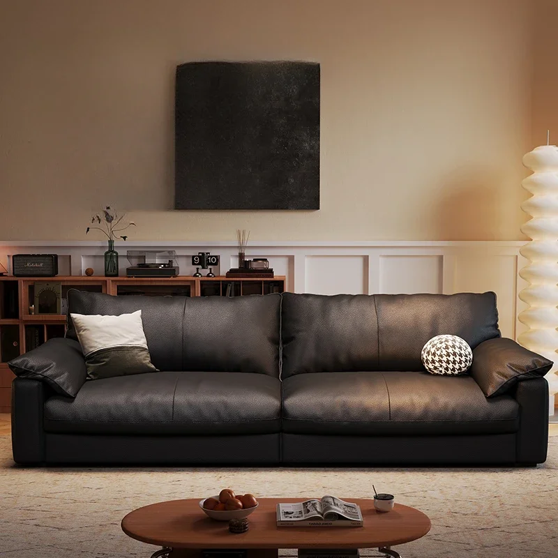 

Черные роскошные европейские диваны для гостиной, водонепроницаемые угловые диваны для гостиной, пушистая мебель Divano