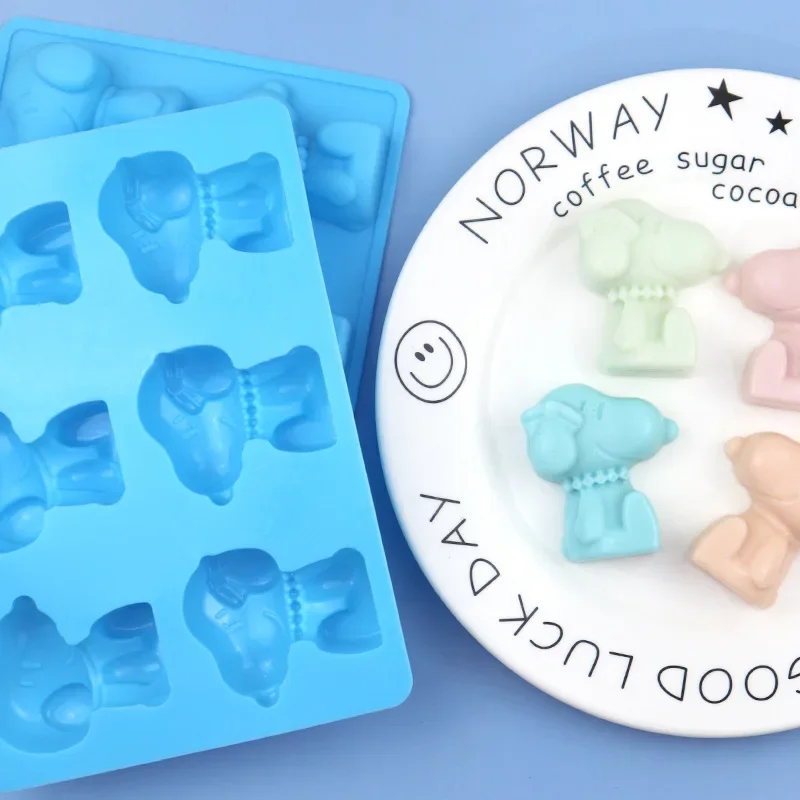 Snoopy moldes de silicone dos desenhos animados reutilizáveis molde de chocolate moldes de doces casa diy decoração do bolo molde de cozimento acessórios de cozinha