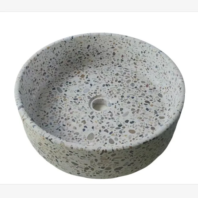 

Раковина из цементного терраццо, прозрачный бетон, художественное оформление, сценический декор