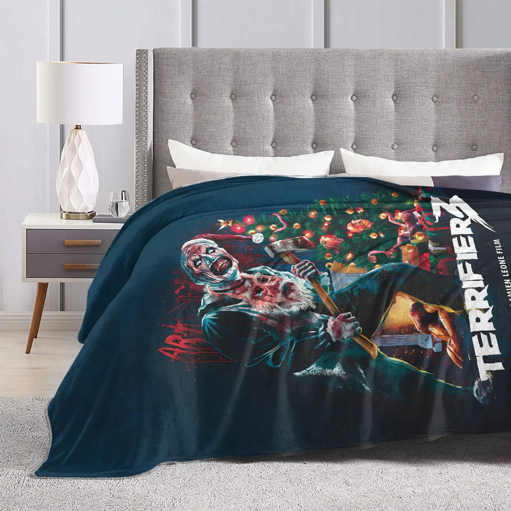 Terrifier Movie Blanket  Warm Soft Fluffy Plush Bedding Throws For Girls Boys Living Room Flannel Bedspread Bed Cover