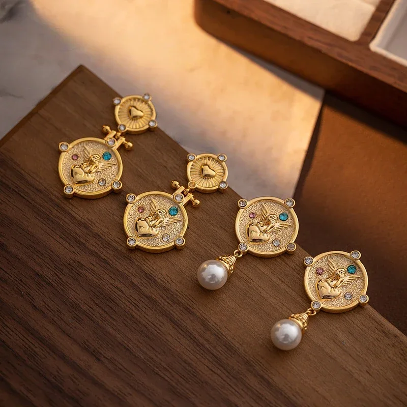 Fashion Jewelry Elegant Temperament Geomtric Gold Color Drop Earrings For Women Female Gifts Delicate Design Ear Accessories