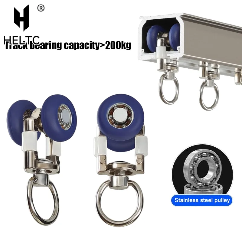 4pcs Curtain Track Rollers Twin Wheeled Carriers Mute Wheels Drapery Rail Sliding Glider for Windows Shower Curtain Accessories