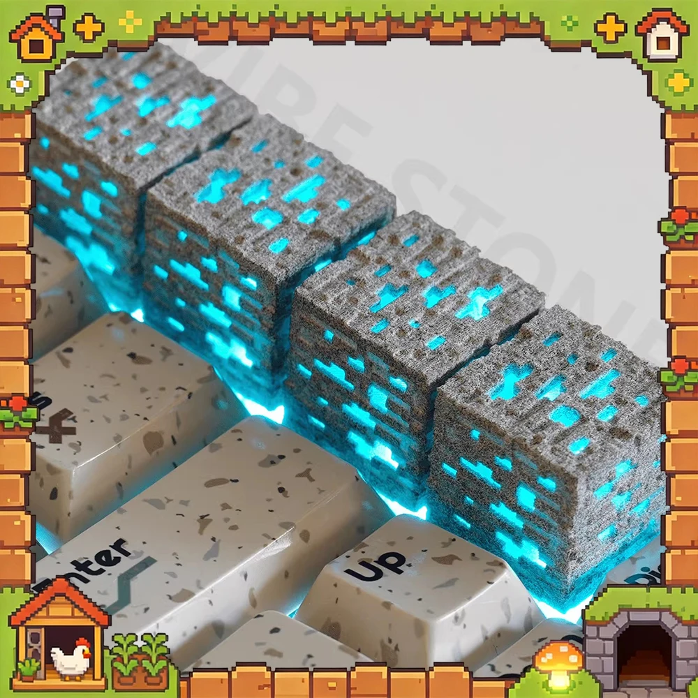 

Клавишные колпачки ZHUDI VIBE STONE PC: персонализированные, с магнитным креплением, для механических клавиатур, аксессуары для ПК, подарки
