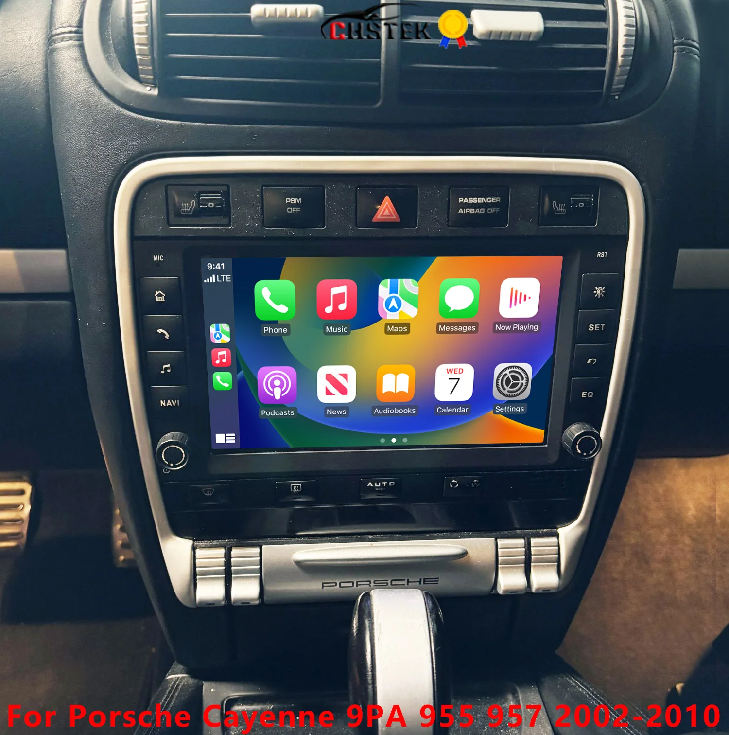 Radio para Auto CHSTEK con Android 14, Autoradio Multimedia para Porsche Cayenne 9PA 957 955 2002-2010, Reproductor con Carplay, Navegación GPS, WIFI, 4G