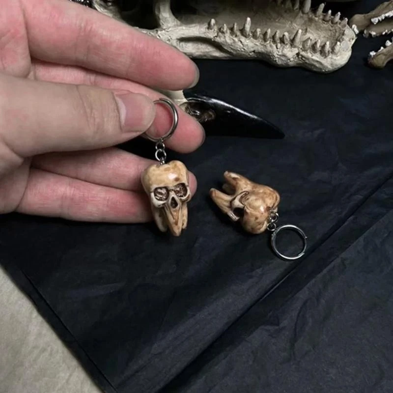 Fashionable Sturdy Resin Gothics Skull Hoop Earrings Punk Styles Handmade Craft Supplies Dark Horror Jewelry Women
