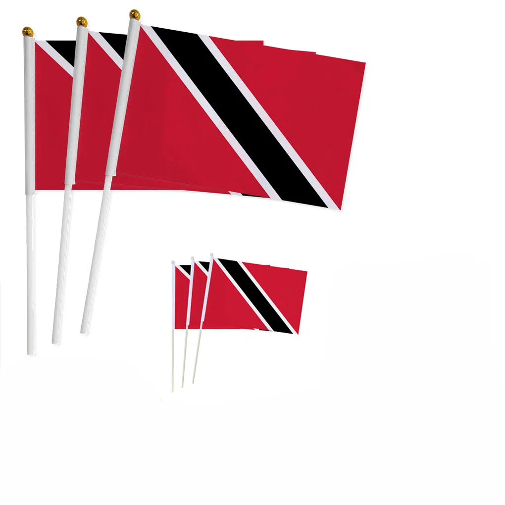 Z-ONE FLAG 100pcs Trinidad and Tobago Hand Flag 14*21cm National Flag Hand Held Waving Small Flag Indoor Outdoor Home Decor