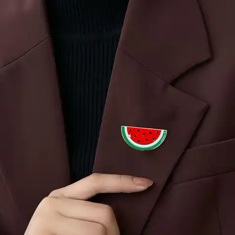 Söt Vattenmelon Emalj Pin Sommar Frukt Formad Brosch Väska Dekoration Märken Dam Kavajnål Charm Smycken Gåva 10 best sales vattenmelonbrosch - №1