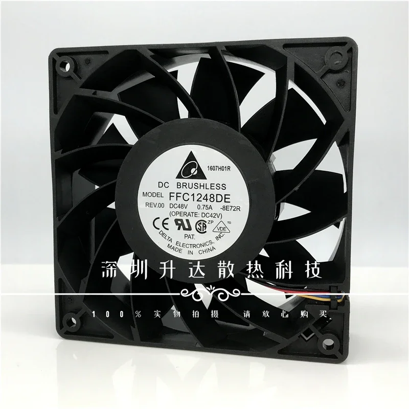 For Delta FFC1248DE DC48V 0.75a double ball 12cm 12038 120*120*38mm 4-wire PWM large air volume cooling fan