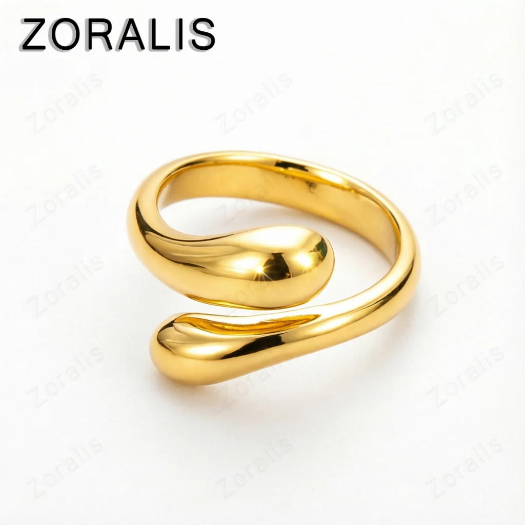 

Trending Products Popular Brands 18K Gold Water Drop Rings for Women Fashion Wedding Accessories Party Jewelry Gifts