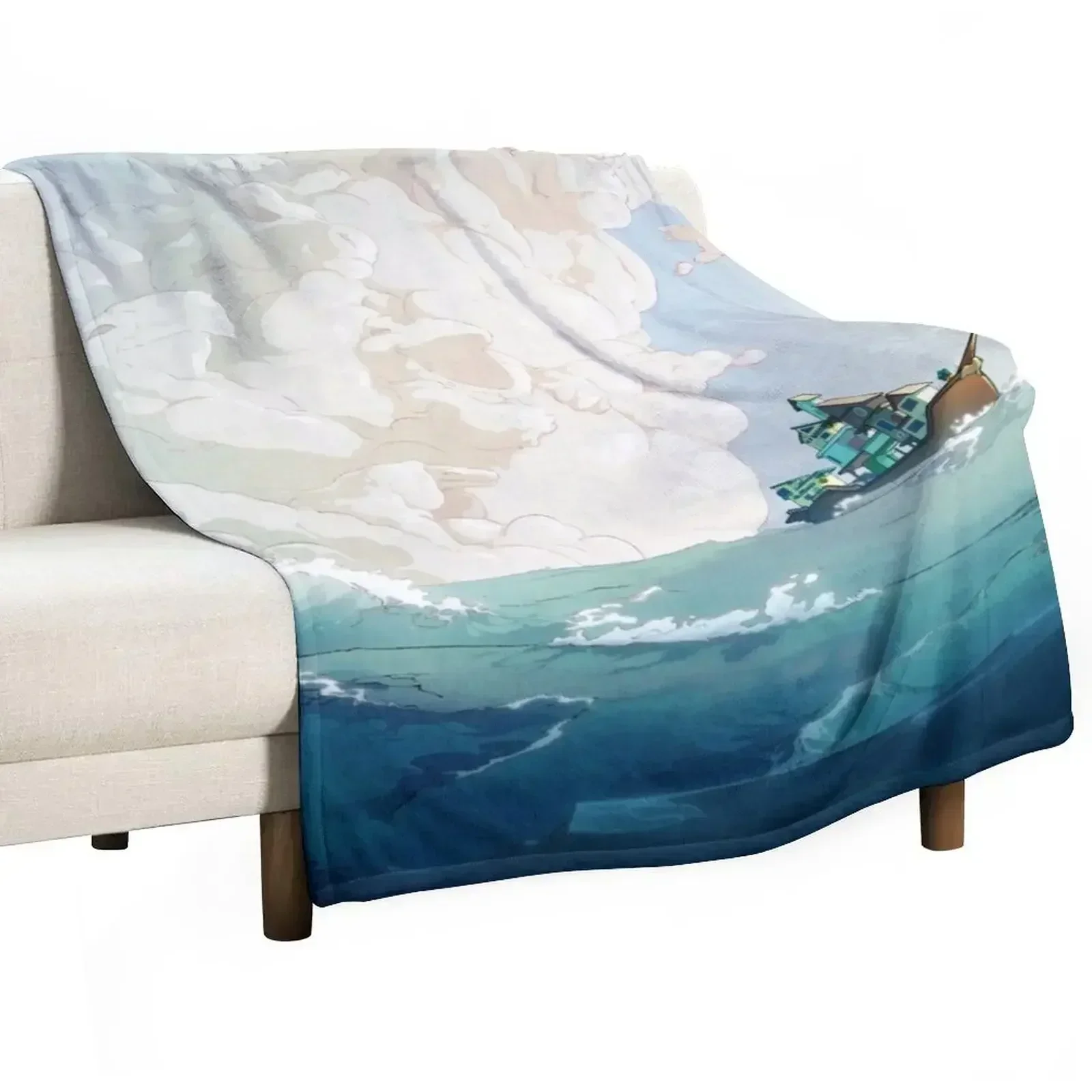 

Spiritfarer - Sun - Waves - Boat Throw Blanket Machine Washable Soft Warm Blanket