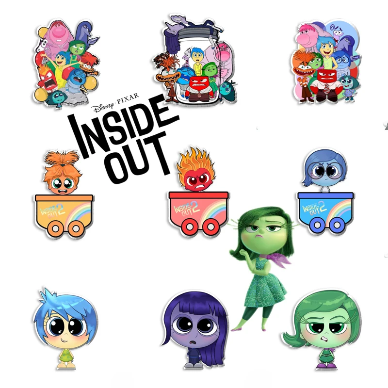 Disney Inside Out Anime Joy and Anxiety Presidency Ktie Broches, Sac à dos Danemark ges, Bijoux Accessoires pour enfants, Cadeaux de Noël, 2 broches