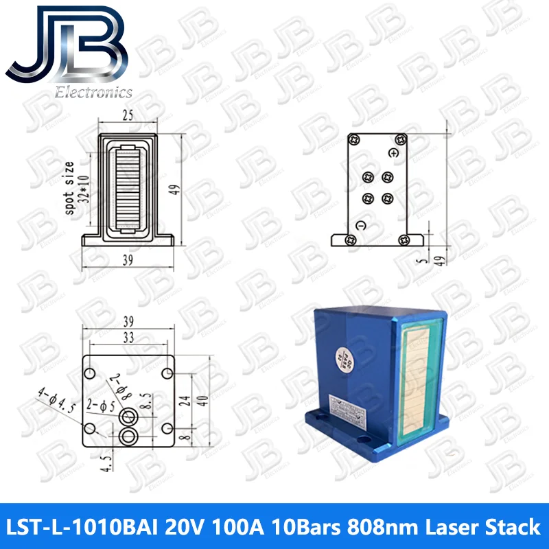LST-L-1010BAI 10 أشرطة 1000 وات أزرق 20 فولت 100 أمبير 808 نانومتر مكدس ليزر لإزالة الشعر #6