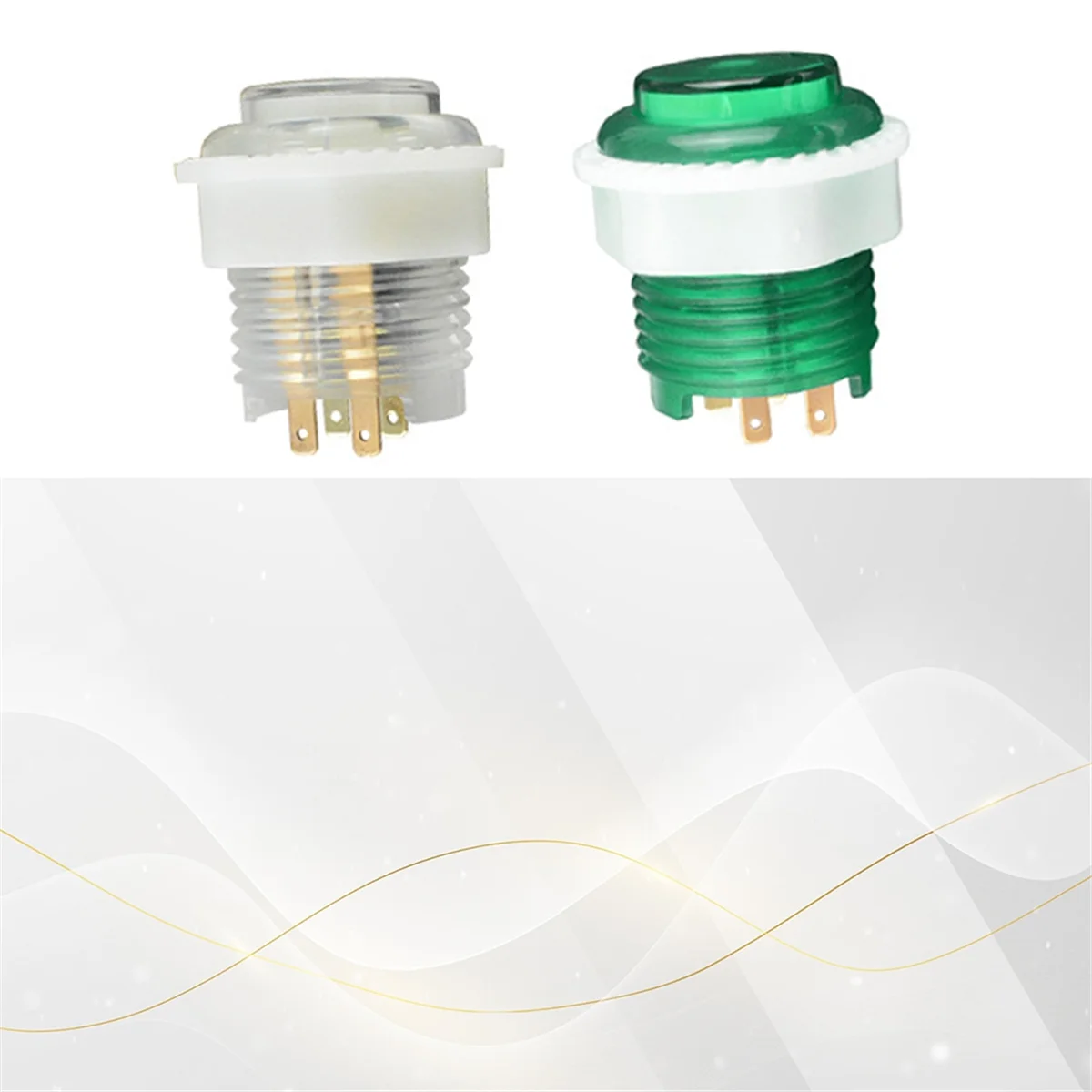 M86K جودة ABS لعبة آلة مفتاح بـزر دفع مع الضوء تضيء 24 مللي متر ممر لعبة وحدة التحكم زر مع 4 محطات أ #2