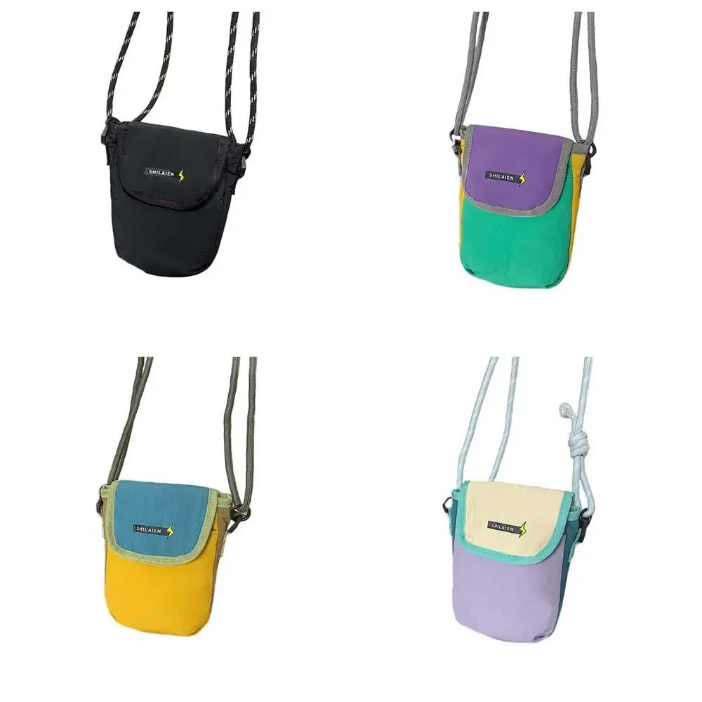 الرجال المحفظة النايلون حقيبة كروسبودي حامل بطاقة مقاوم للماء الرياضة حقيبة الهاتف الكورية نمط البنك بطاقة المنظم محفظة نسائية للعملات المعدنية قلادة #3