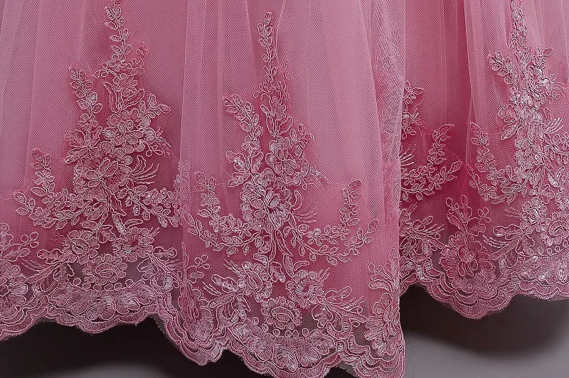 Kinderkleid für 3-12 Jahre, besticktes Spitzenkleid mit Schleife, Hochzeitskleid, Mädchen-Prinzessinnenkleid für Geburtstagsfeier, Abendkleid – Detail 9