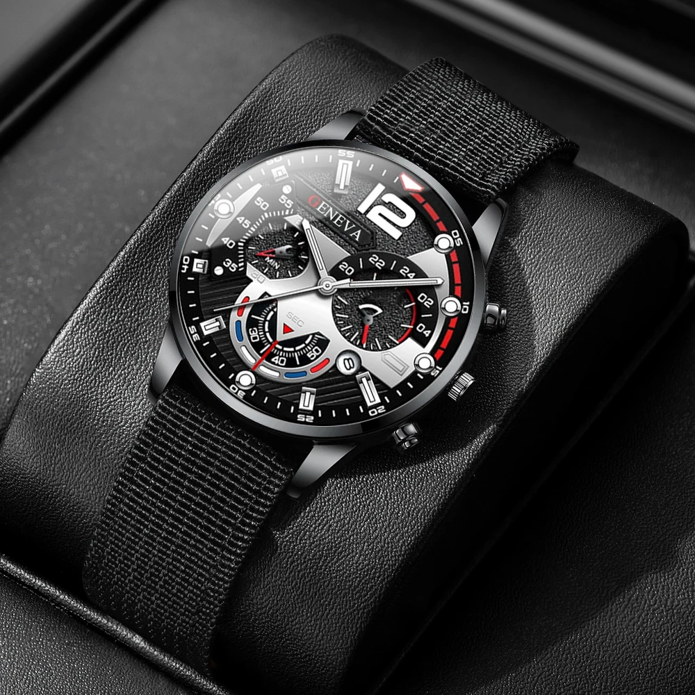 1pc Men's Fashion Sports Quartz Watch - Nylon Strap - Ideal Gift for Boyfriends or Family on Festivals
