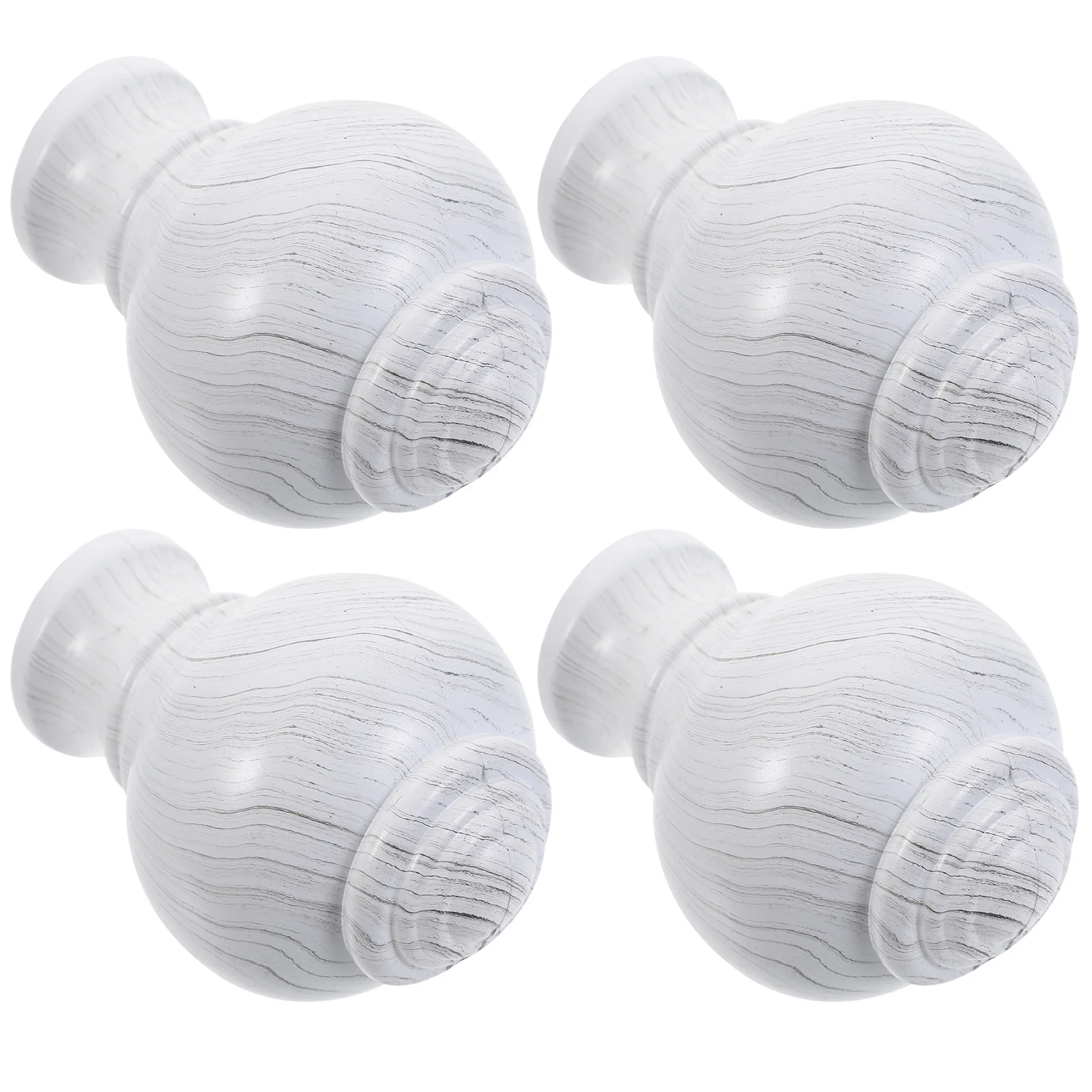 

4Pcs Curtain Rod End Caps Plastic Finials for Curtain Rails Elegant Decorative Ends No Installation Tools Required
