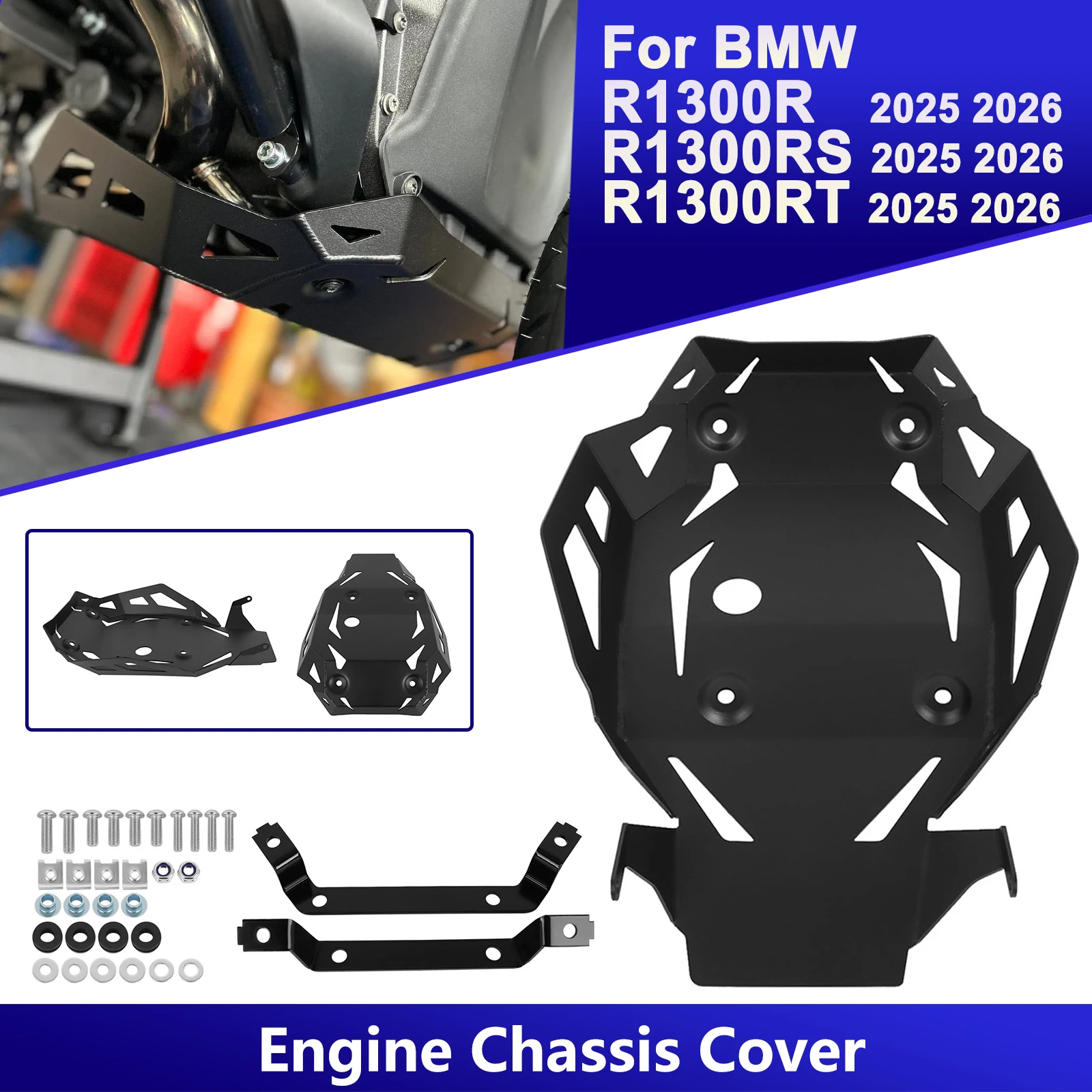Skid Plate For BMW R1300R R1300RS R1300RT R1300 R RS RT 2025 2026 Bash Plate Belly Pan Sump Cover Engine Lower Chassis Protector