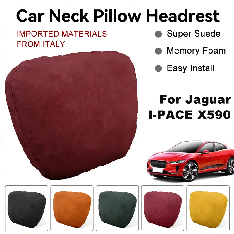 

Italy Suede Car Neck Rest Pillow For Jaguar I-PACE X590 Seat Head Neck Support Cushion Auto Interior Accessories