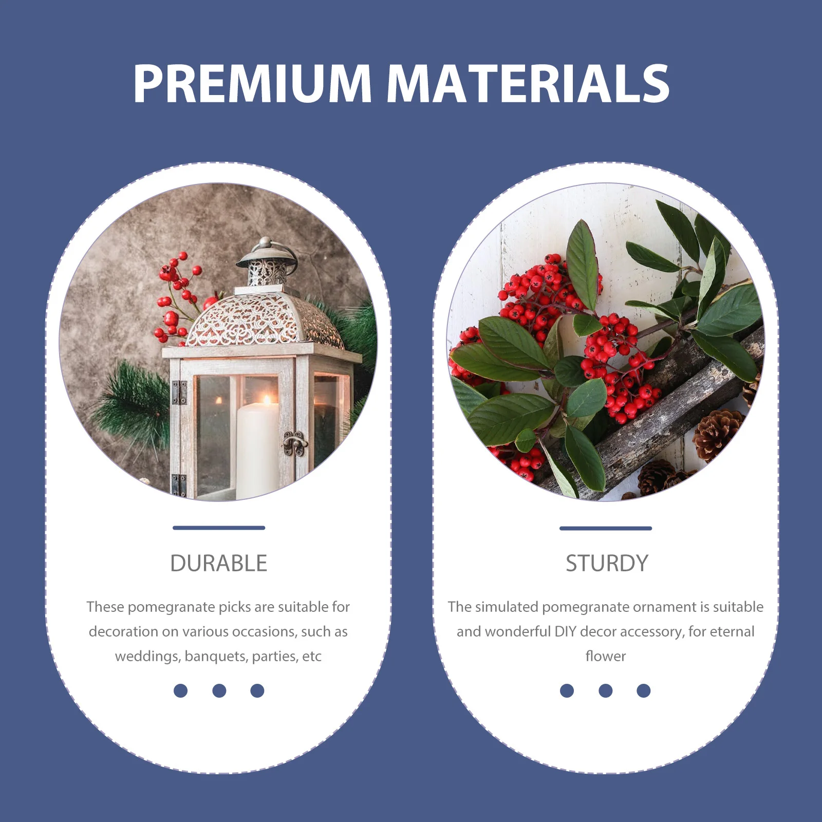 

5Pcs Simulation Pomegranate Berry Stems Artificial Picks for Wedding Party Rustic Home DIY Decoration New Years Decor