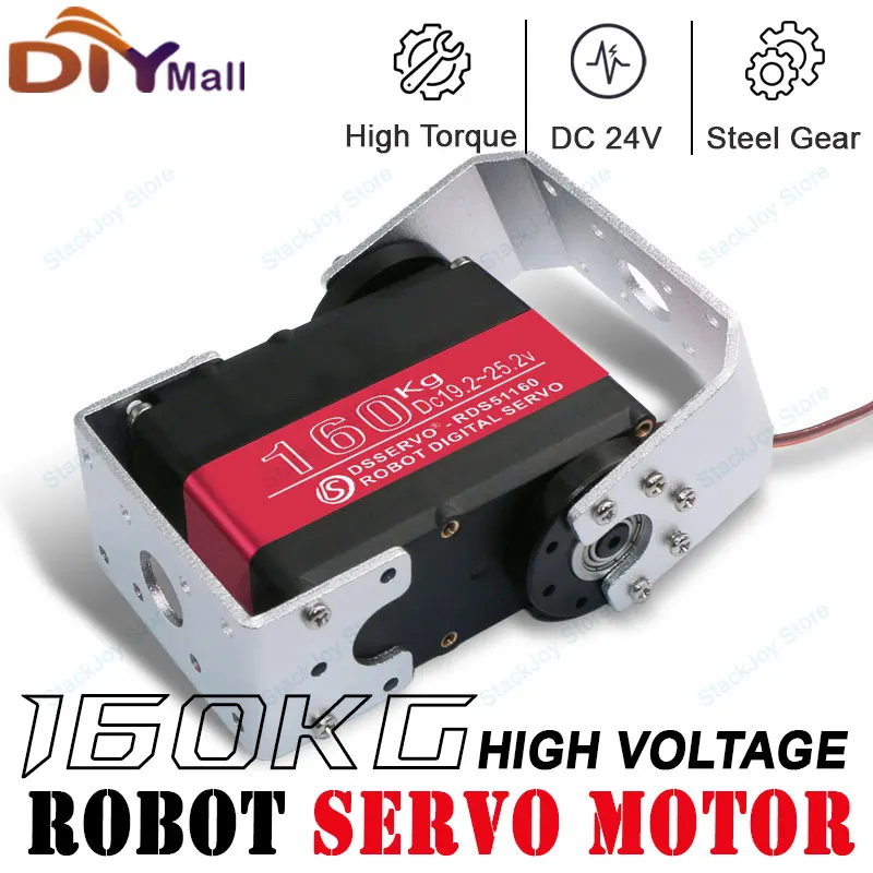 

RDS51160 Цифровой сервопривод 160 кг, 24 В, двухосевой, с высоким крутящим моментом, 180/270 ° IP66 Водонепроницаемый с U-образным кронштейном для радиоуправляемого автомобиля-робота для тяжелых условий эксплуатации