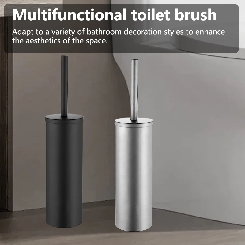 

Stainless Steel Toilet Brush Holder Set Bathroom Independent Anti-splash Cleaning Brush Toilet Brush Bathroom Accessories