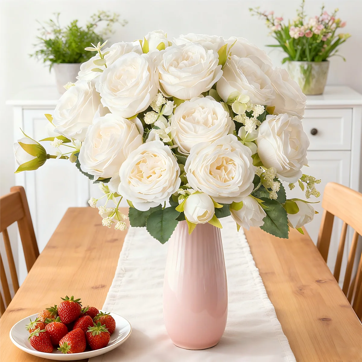 1/5PCS Künstliche Blumen Seide Pfingstrose Hause Zimmer Tisch Vasen Dekorationen Festival Kranz Hochzeit Braut Halten Bouquet Zubehör