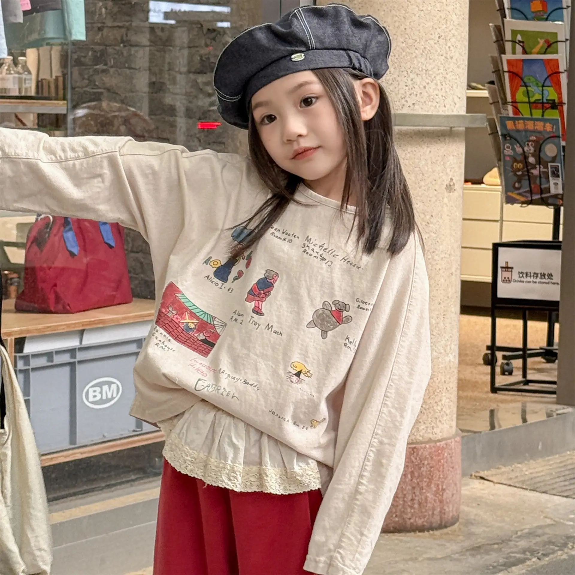 

2025 Autumn New Children Long Sleeve T Shirts Fashion Cartoon Print Boys Girls Cotton Tee Baby Clothes Kids Casual Loose Tops