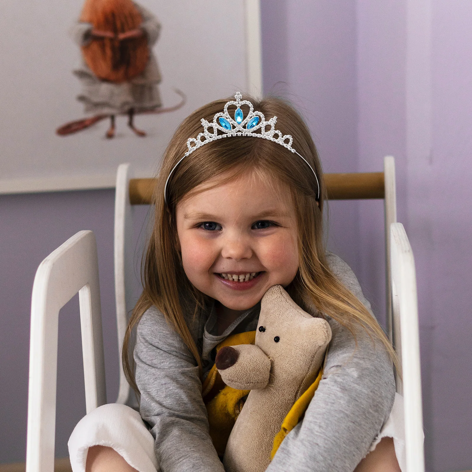 

Crown Headb Rhinestone Headdress Blue Crystal Heart Design Tiaras For Kids Tiara Hairb Kids Photo Party Accessories