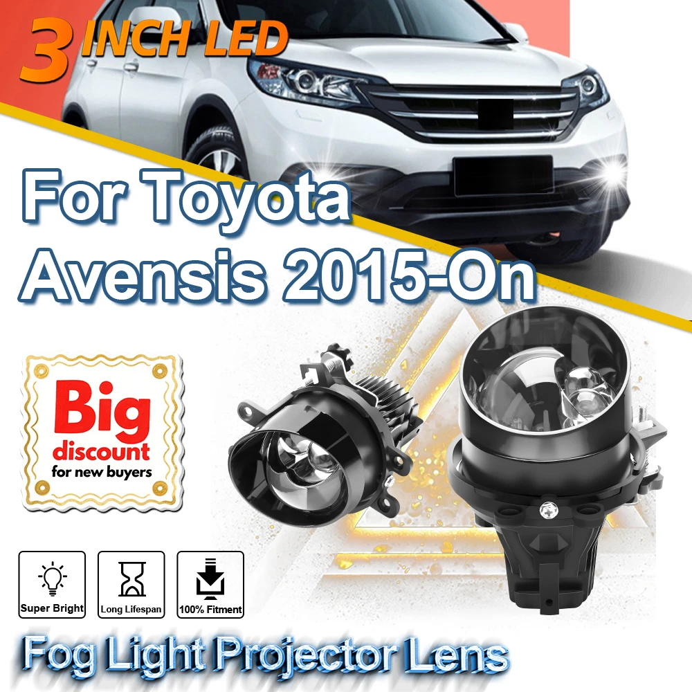 

ROADSUN 3.0 Inch LED Car Fog Light Projector Lens Assembly Fog Lamp Bulb Car Accessories For Toyota Avensis 2015 2016 2017-On