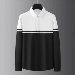 Luxury basic shirt men's long-sleeved casual shirt solid color fashionable Korean street high-end plus size men's clothing 6XL