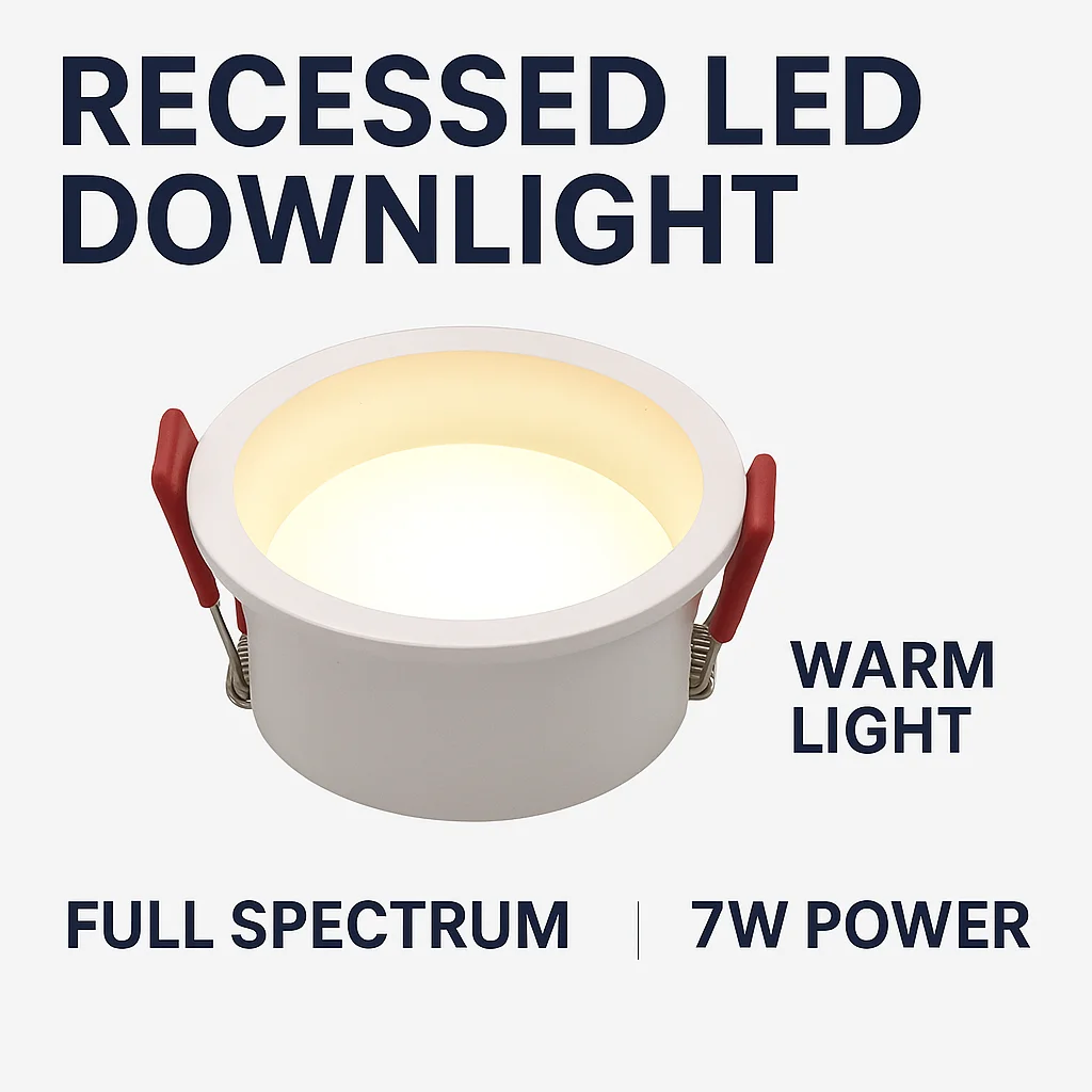 

7W LED Downlight Full Spectrum Embedded 3000k/4000k/6000k Three color temperatures, suitable for office/bedroom/aisle lighting