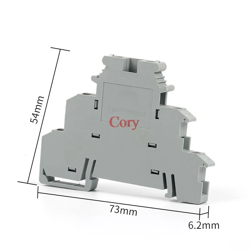 10PCS Din Rail Sensor/actuator terminal block DIKD-1.5 Three Layer 3 Level Triple Wire Connector DIKD1.5  Screw connection