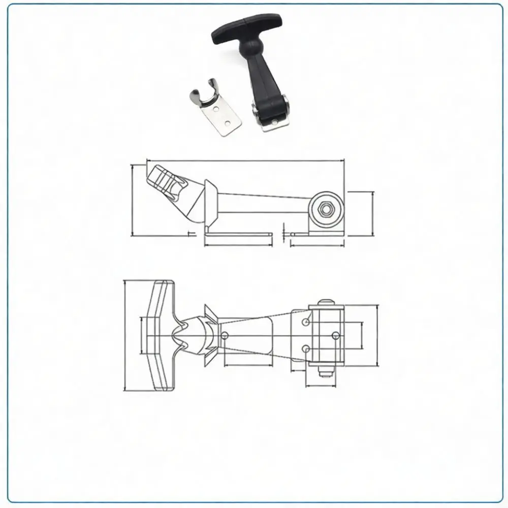 Flexible T Handle Toggle Latch Rubber Draw Catch Vibration Damper For Outdoor Camping Cooler Box Cabinets Door Hardware