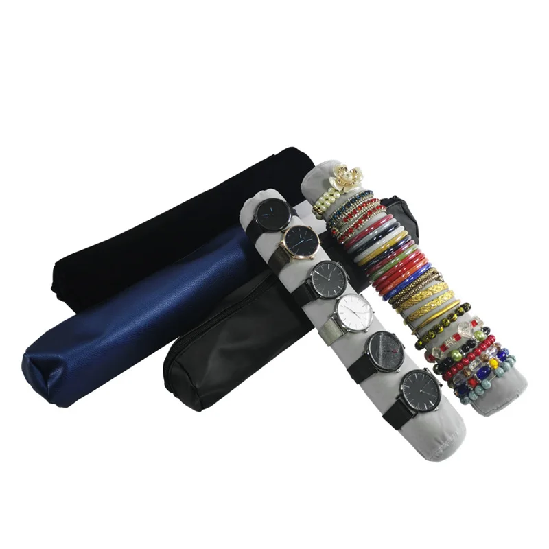 

Бархатная сумка для ювелирных изделий из искусственной кожи для браслетов, часов, отличный органайзер для ювелирных изделий для путешествий, сумка для хранения ювелирных изделий