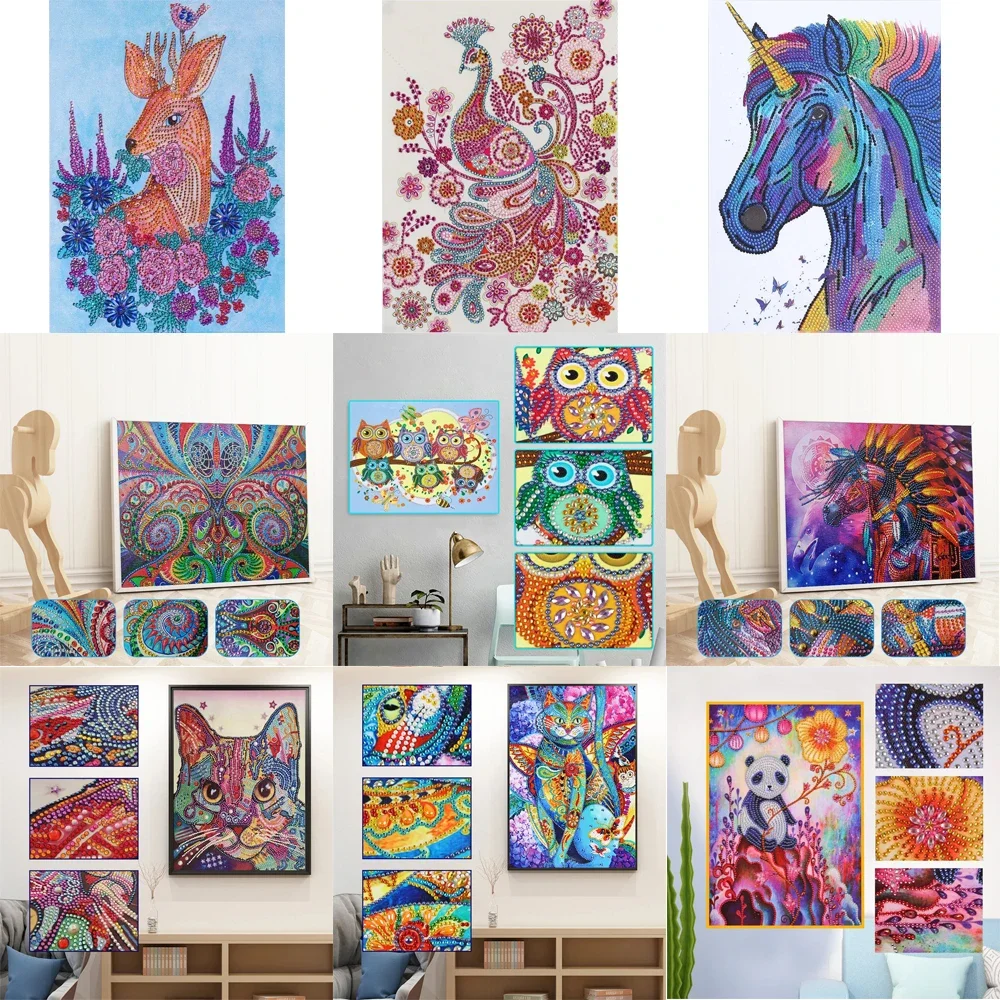 5D DIY Diamond Painting Special Shaped Diamond Embroidery Animal Diamond Painting Rhinestone Crystal Home Wall Decoration