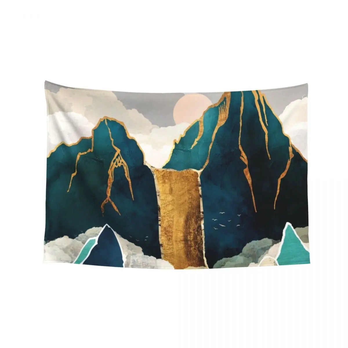 

Golden Waterfall Tapestry Decoration Home Korean Room Decor Home Supplies Tapestry