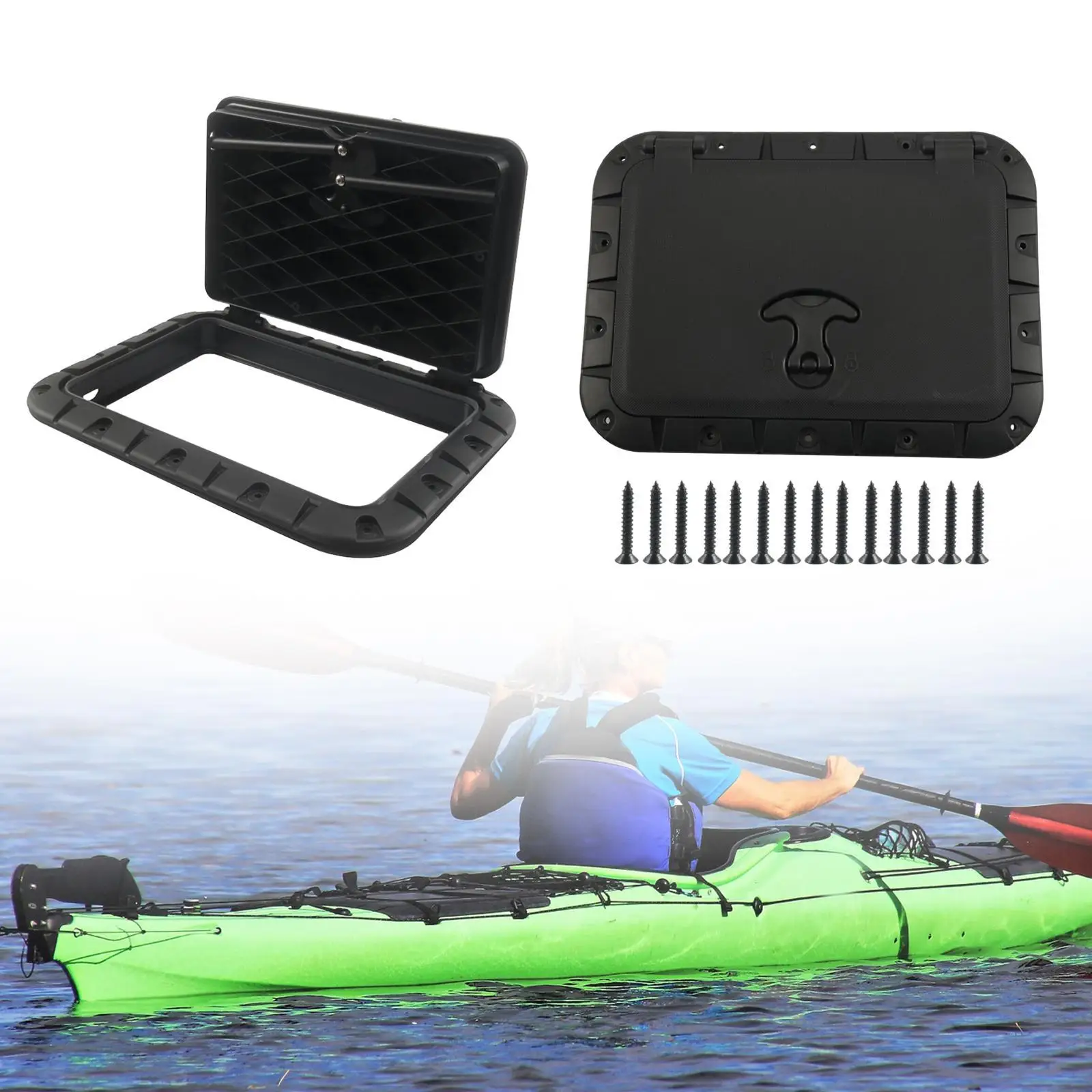 

Marine Inspection Hatch, Spare Part Rectangular Replacement Non Slip, Deck Plate for Most American Boats, Rvs, Kayak, Marine