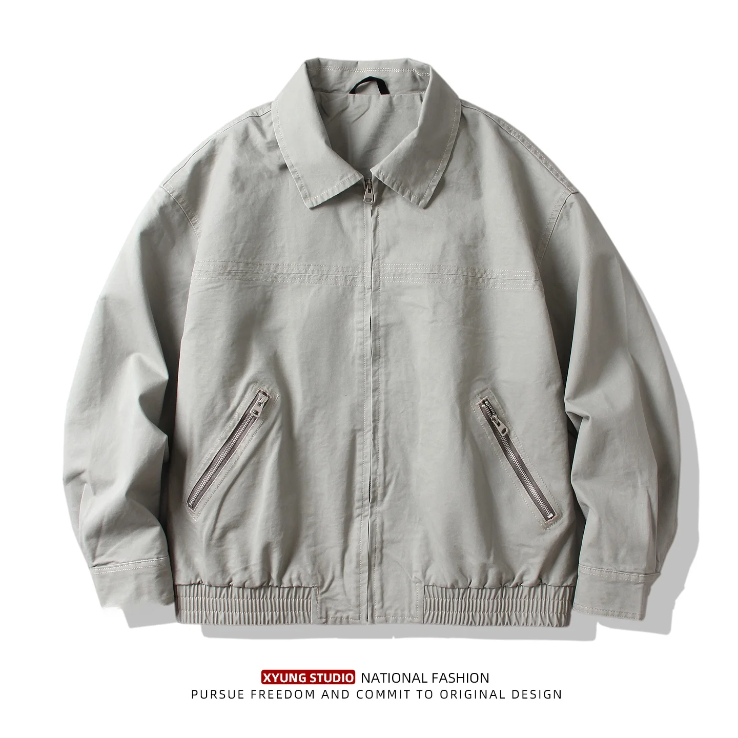 

Мужская хлопковая рабочая куртка в американском ретро-стиле, весенне-осенняя, свободного кроя, в стиле бейсбольной формы, модный повседневный топ