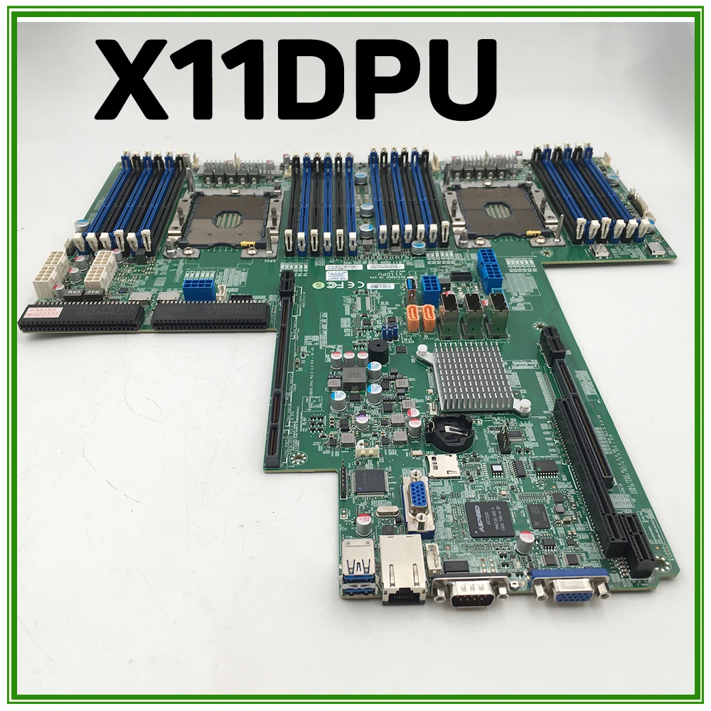 

Motherboard 2nd Gen Xeon Scalable Processors Dual Socket LGA-3647 Controller for 14 SATA3 (6 Gbps) Ports X11DPU